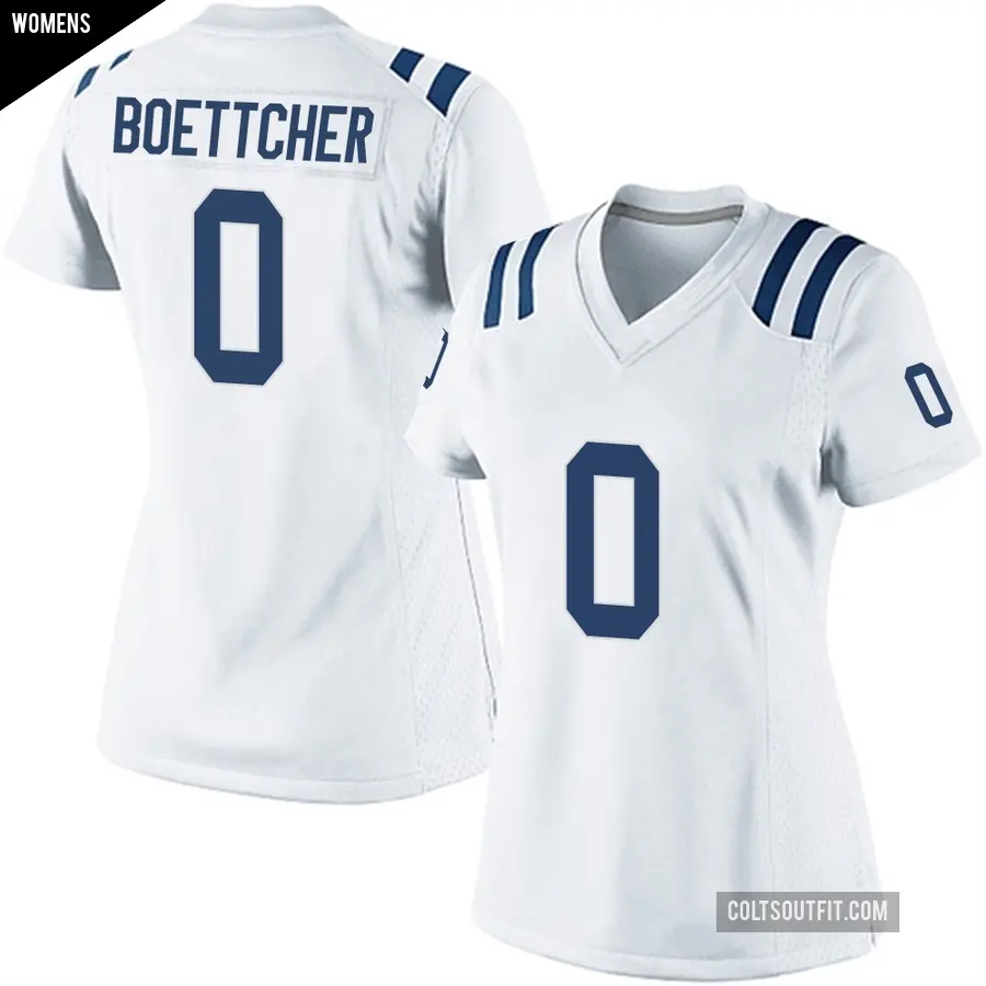 Women's Indianapolis Colts ＃0 Bryce Boettcher White Game Jersey