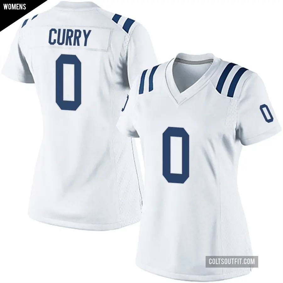 Women's Indianapolis Colts ＃0 Caden Curry White Game Jersey