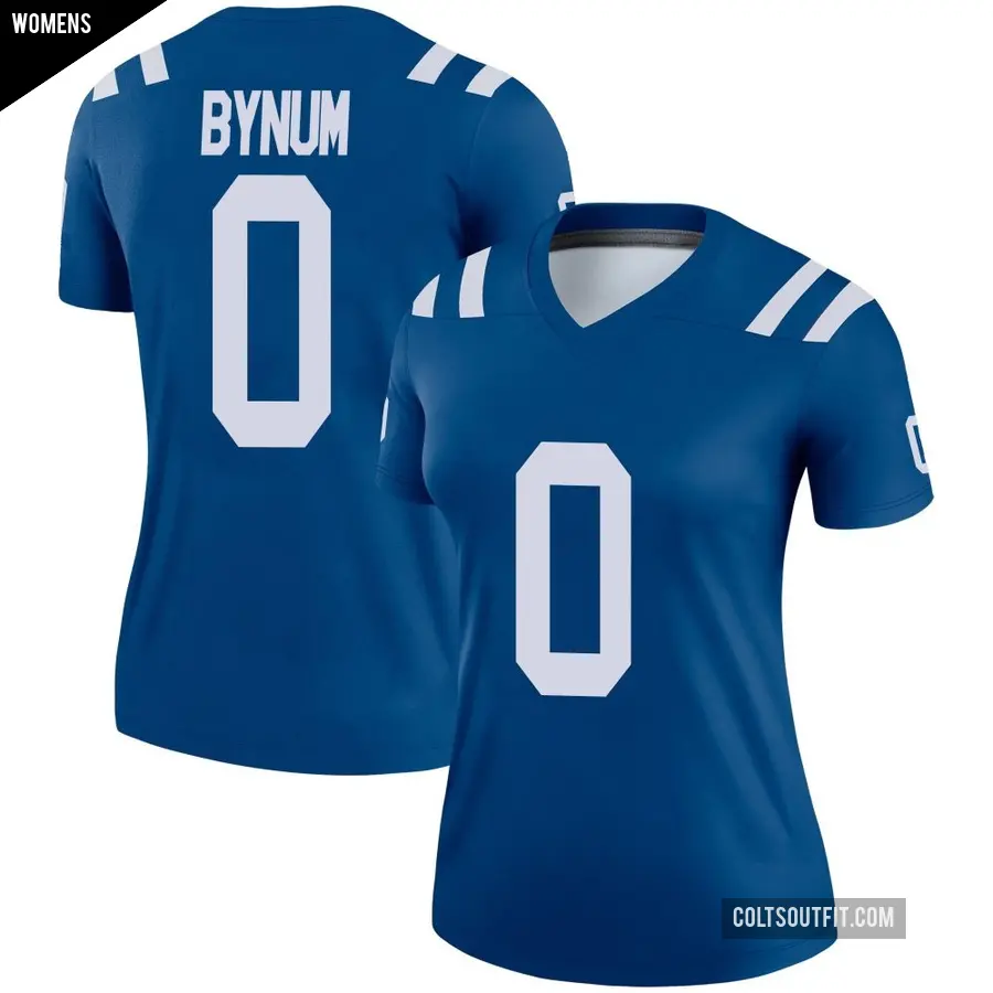 Women's Indianapolis Colts ＃0 Cam Bynum Royal Legend Jersey