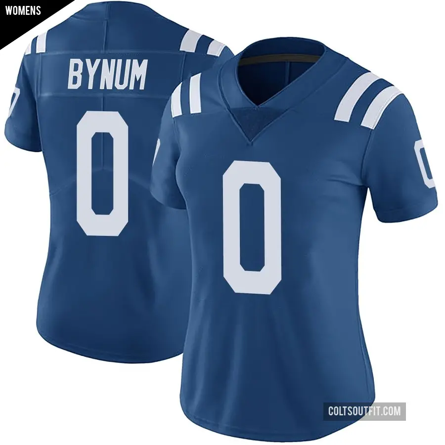 Women's Indianapolis Colts ＃0 Cam Bynum Royal Limited Color Rush Vapor Untouchable Jersey