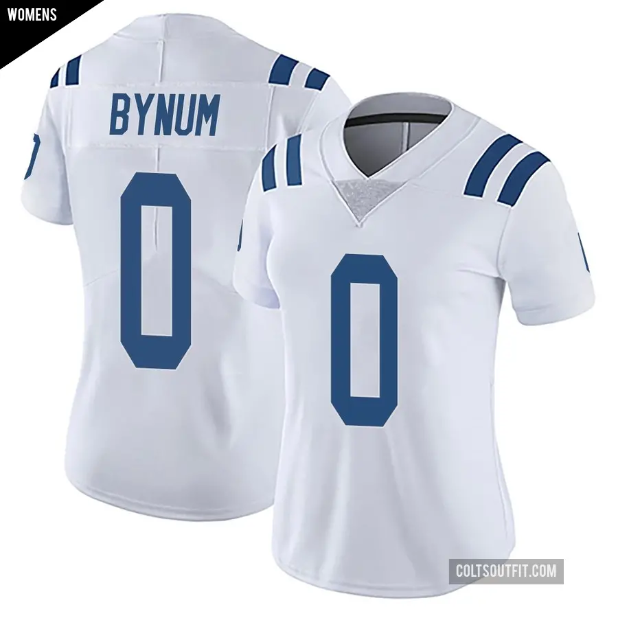 Women's Indianapolis Colts ＃0 Cam Bynum White Limited Vapor Untouchable Jersey