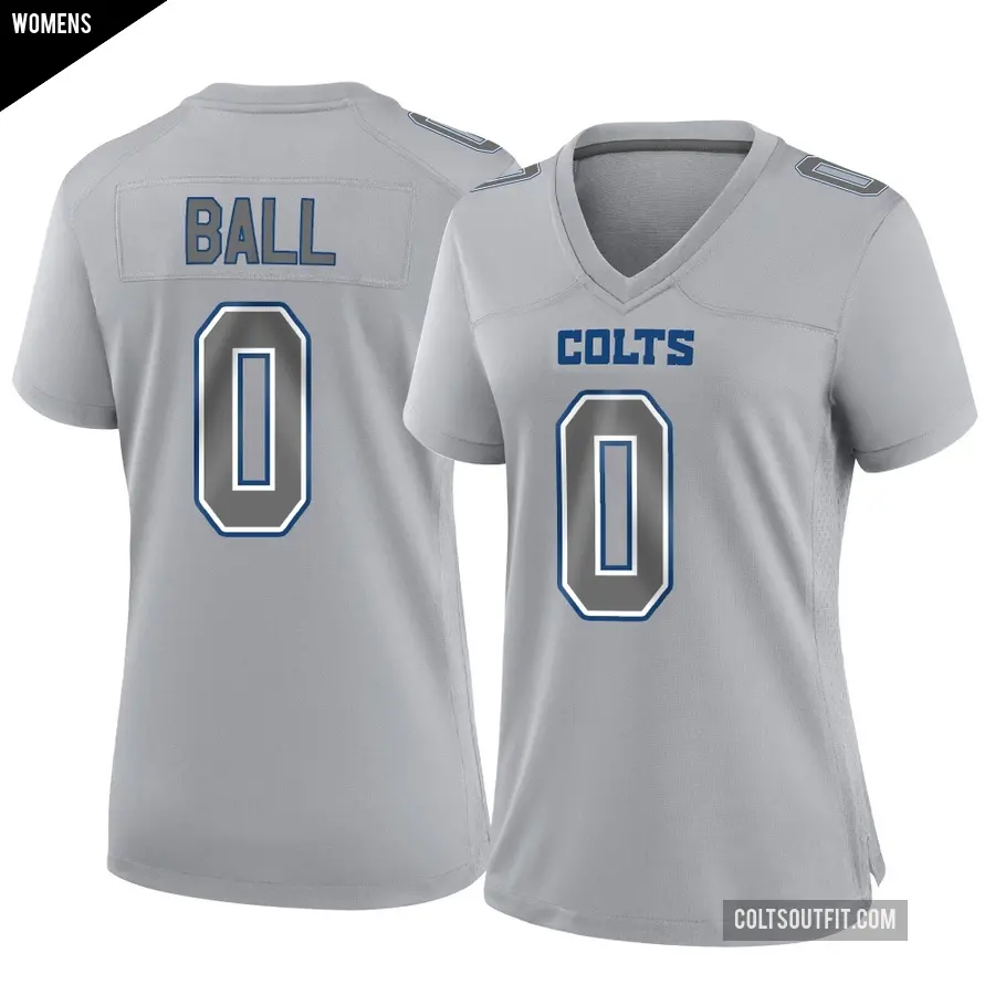 Women's Indianapolis Colts ＃0 Cameron Ball Gray Game Atmosphere Fashion Jersey