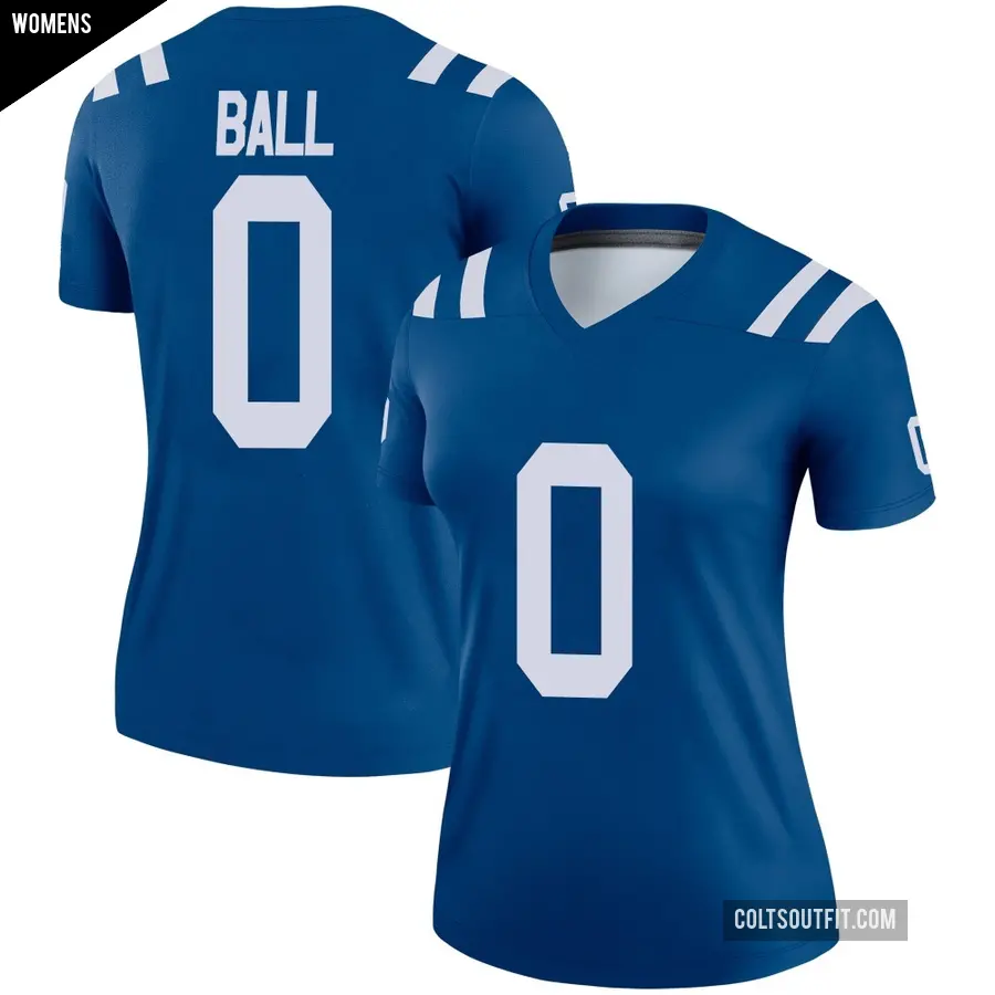 Women's Indianapolis Colts ＃0 Cameron Ball Royal Legend Jersey