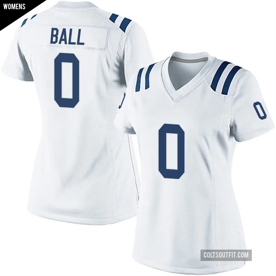 Women's Indianapolis Colts ＃0 Cameron Ball White Game Jersey