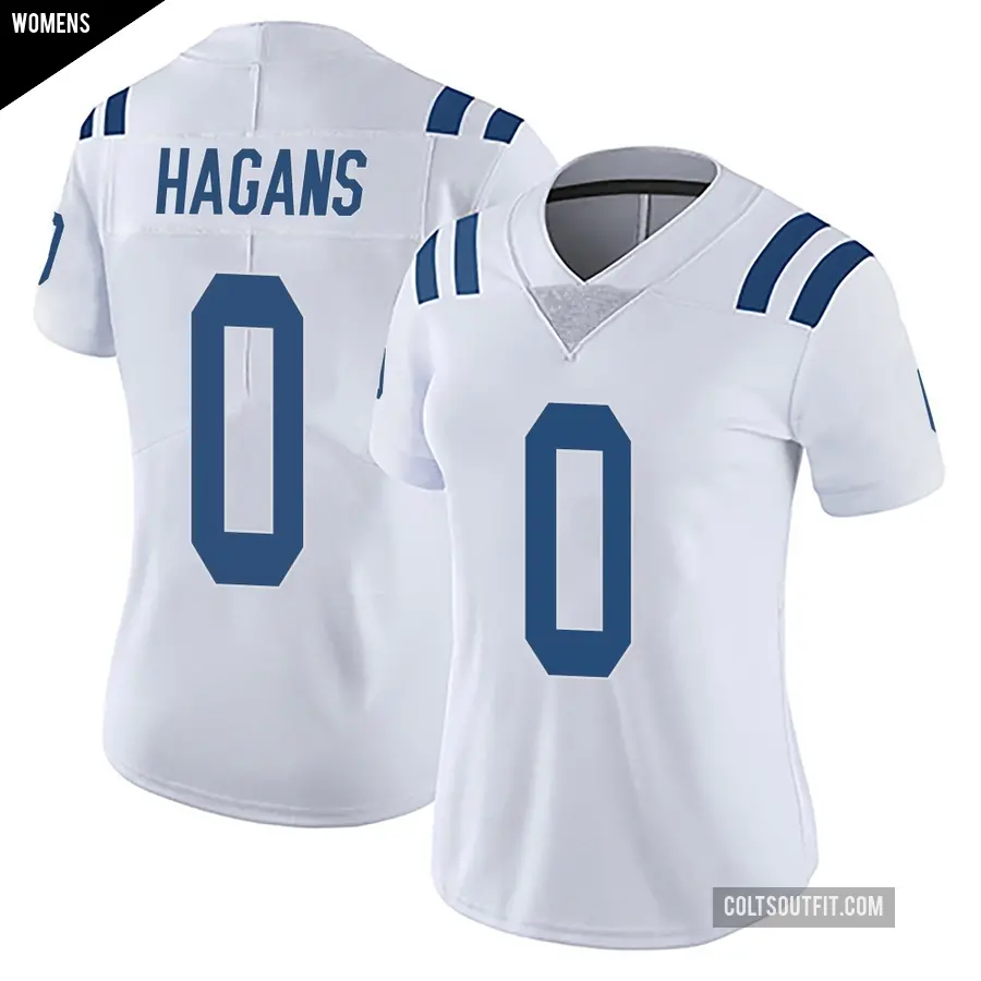 Women's Indianapolis Colts ＃0 Sahmir Hagans White Limited Vapor Untouchable Jersey