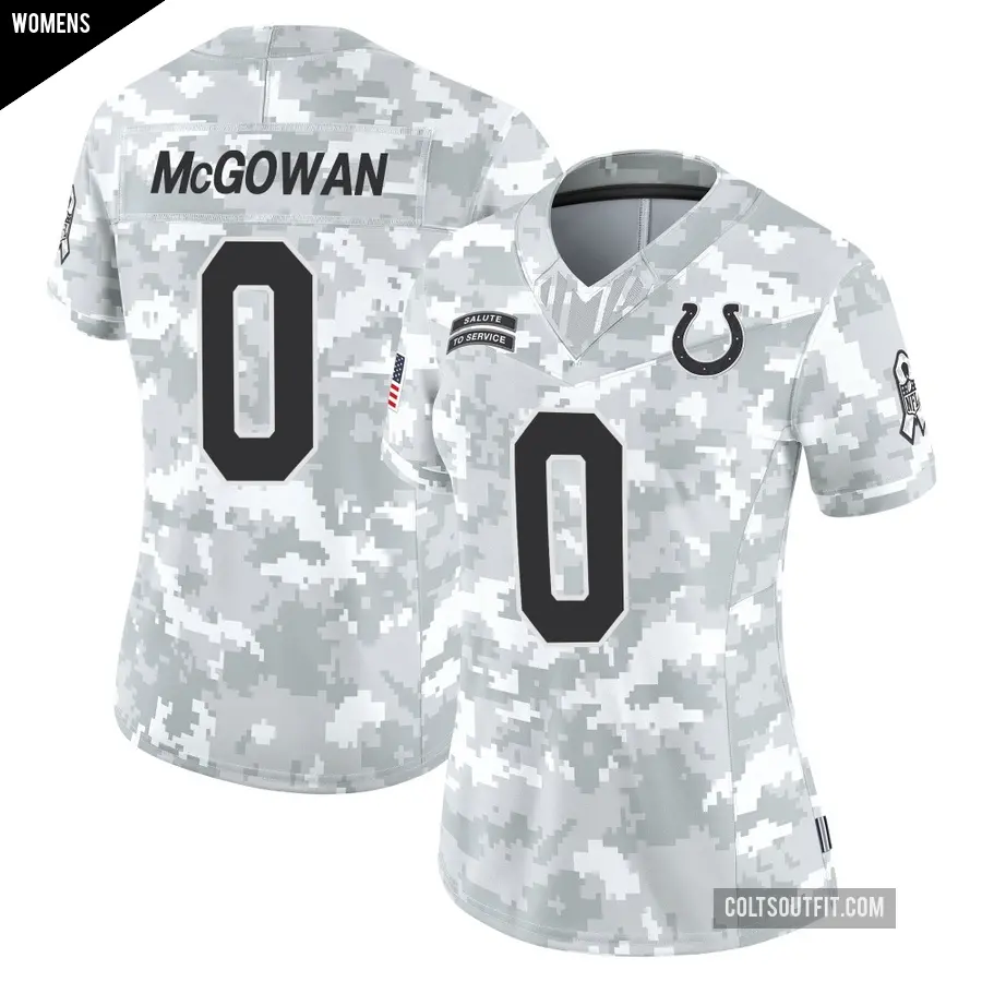 Women's Indianapolis Colts ＃0 Seth McGowan Arctic Camo Limited 2024 Salute to Service Jersey