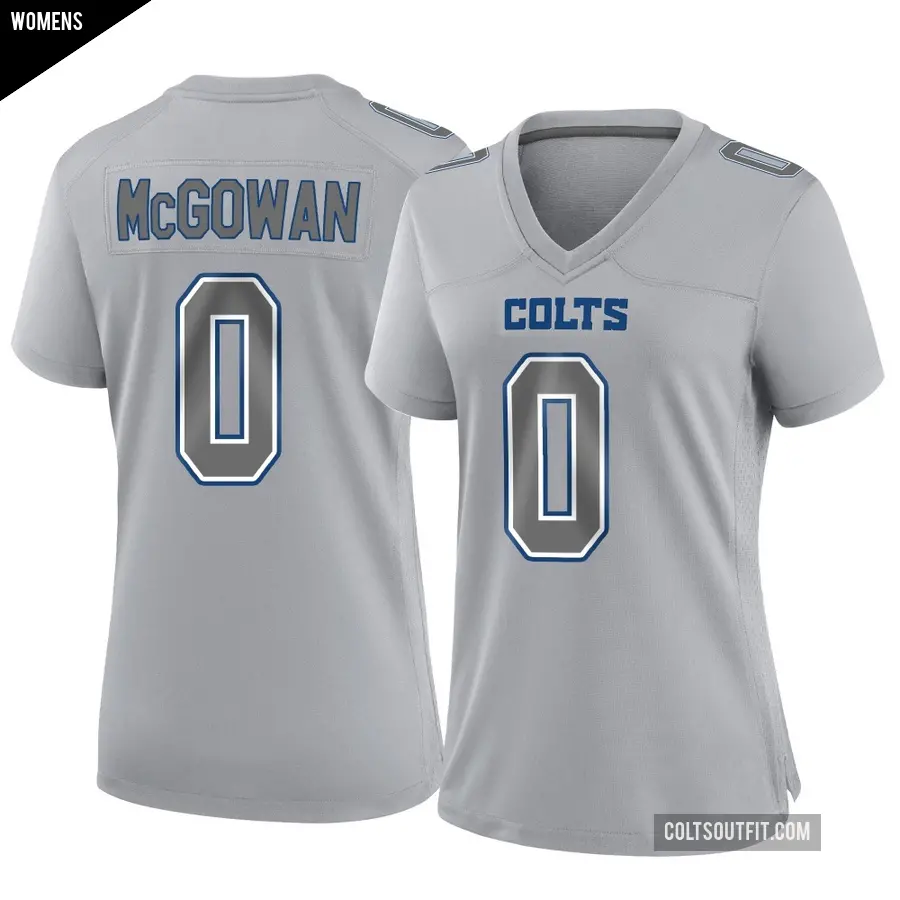 Women's Indianapolis Colts ＃0 Seth McGowan Gray Game Atmosphere Fashion Jersey