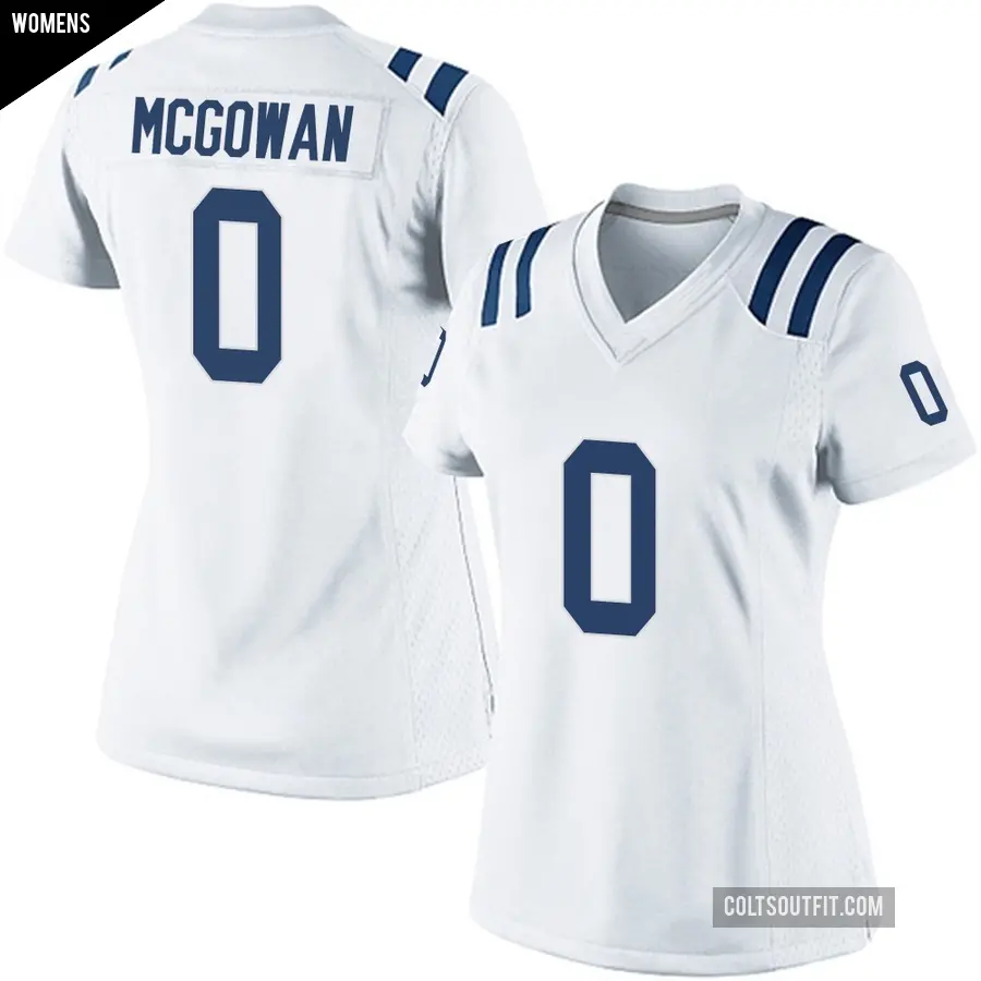 Women's Indianapolis Colts ＃0 Seth McGowan White Game Jersey