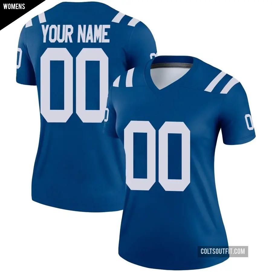 Women's Indianapolis Colts ＃00 Custom Royal Legend Jersey