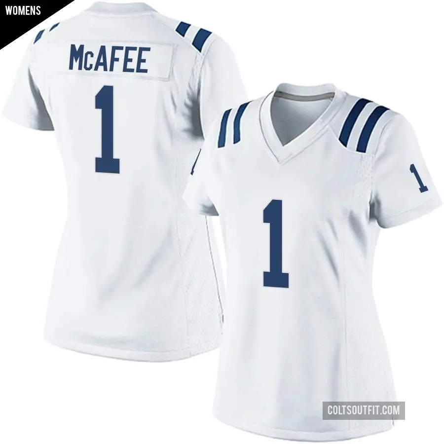 Women's Indianapolis Colts ＃1 Pat McAfee White Game Jersey