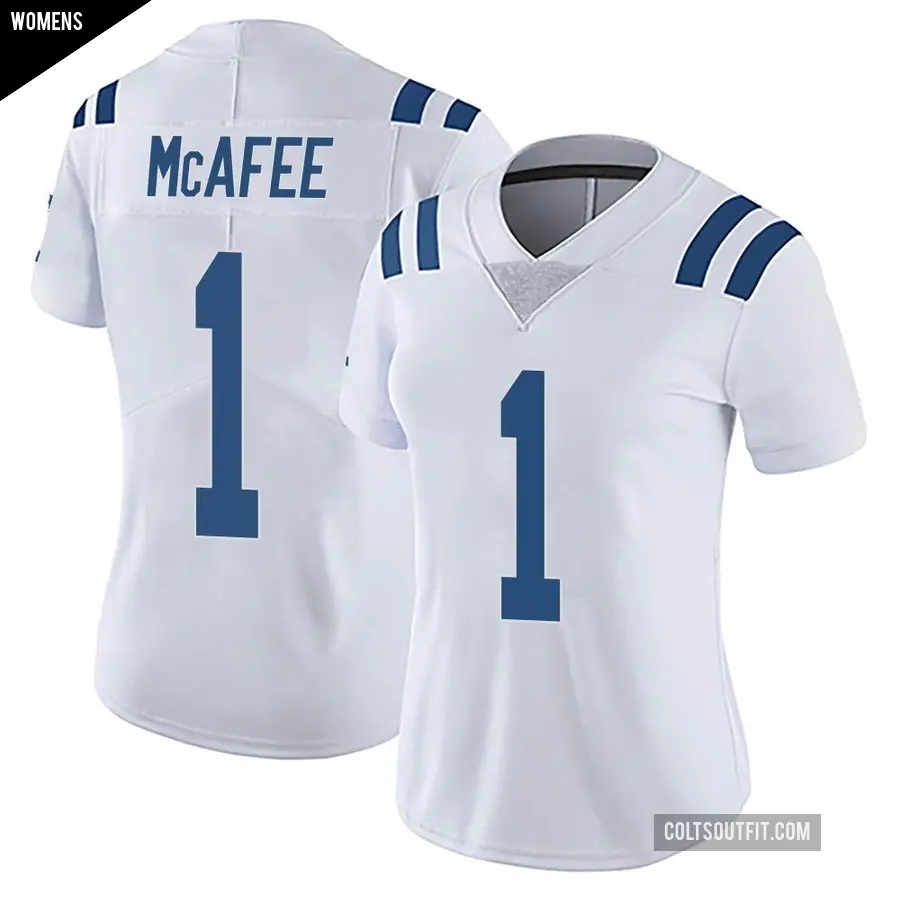 Women's Indianapolis Colts ＃1 Pat McAfee White Limited Vapor Untouchable Jersey