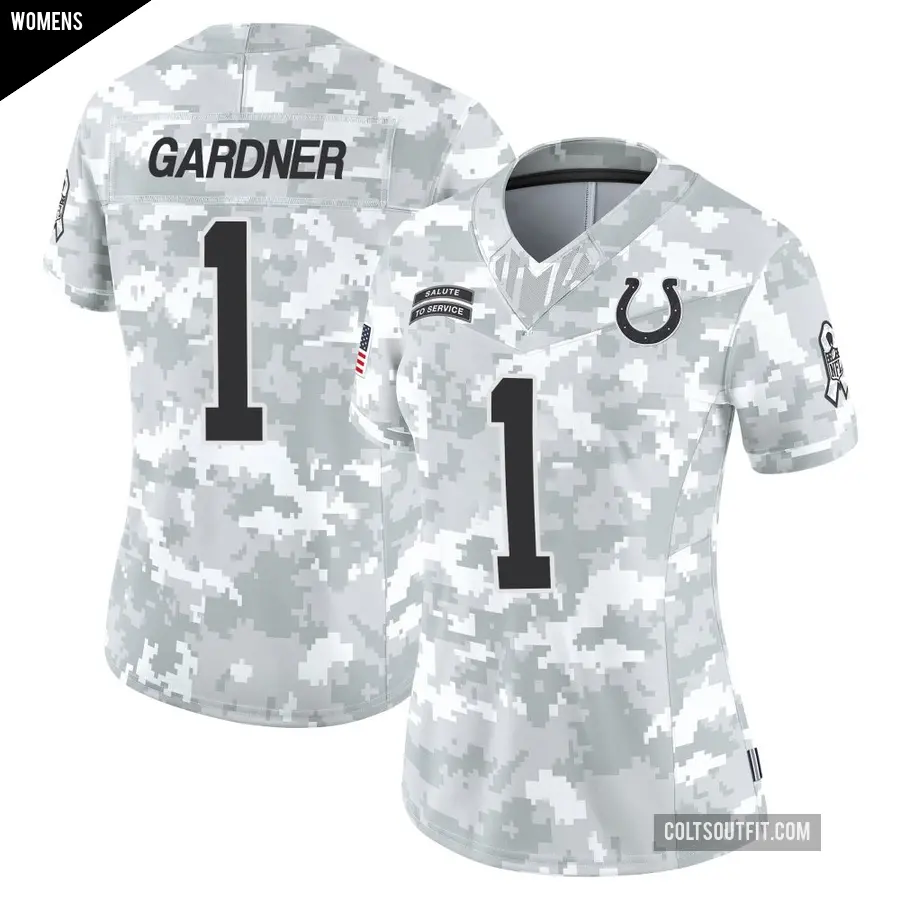 Women's Indianapolis Colts ＃1 Sauce Gardner Arctic Camo Limited 2024 Salute to Service Jersey