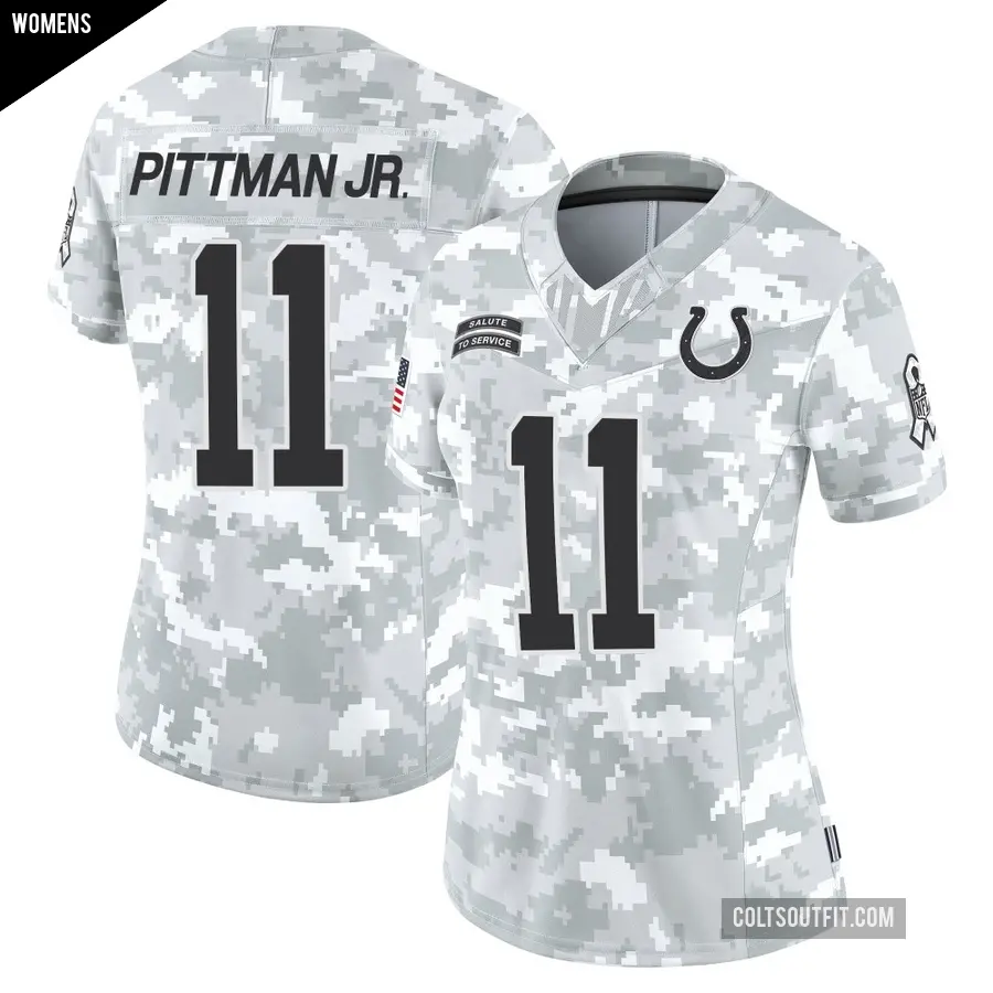 Women's Indianapolis Colts ＃11 Michael Pittman Jr. Arctic Camo Limited 2024 Salute to Service Jersey