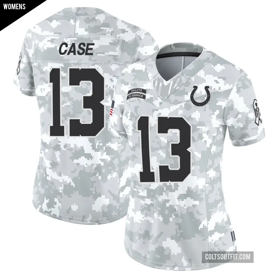 Women's Indianapolis Colts ＃13 Kody Case Arctic Camo Limited 2024 Salute to Service Jersey