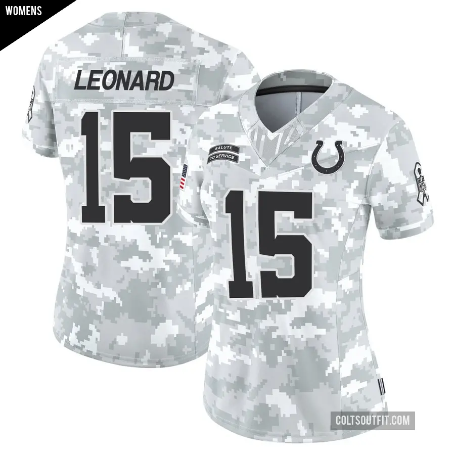 Women's Indianapolis Colts ＃15 Riley Leonard Arctic Camo Limited 2024 Salute to Service Jersey