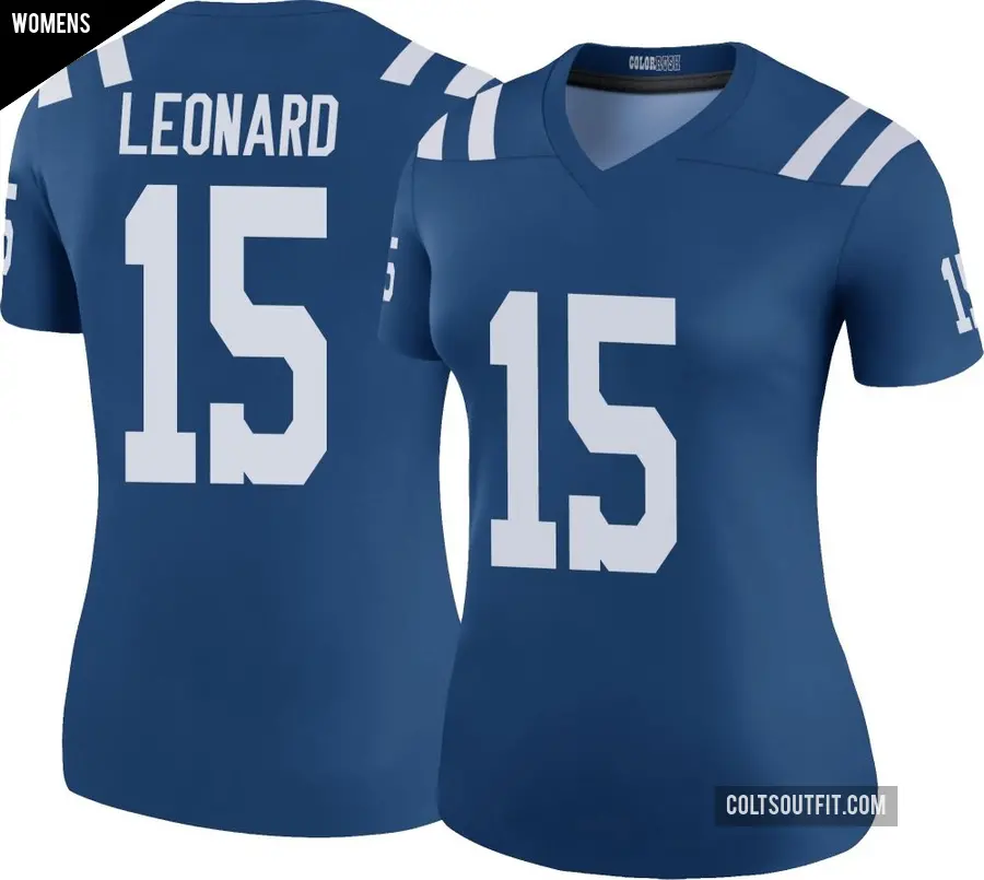 Women's Indianapolis Colts ＃15 Riley Leonard Royal Legend Color Rush Jersey