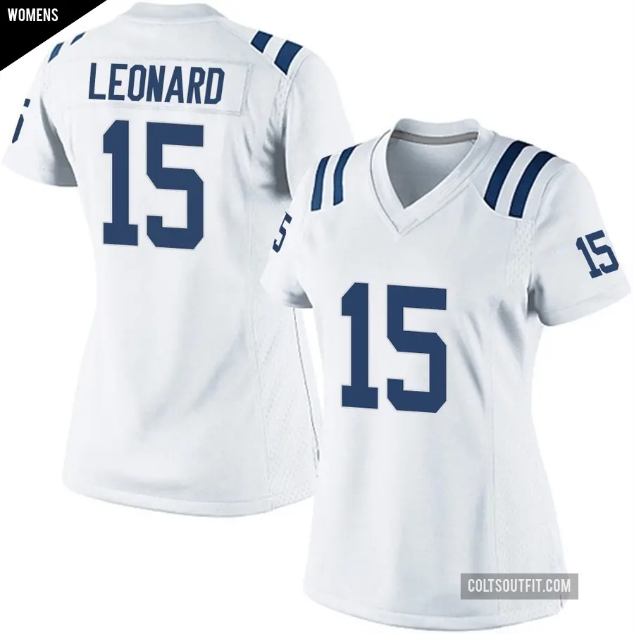 Women's Indianapolis Colts ＃15 Riley Leonard White Game Jersey