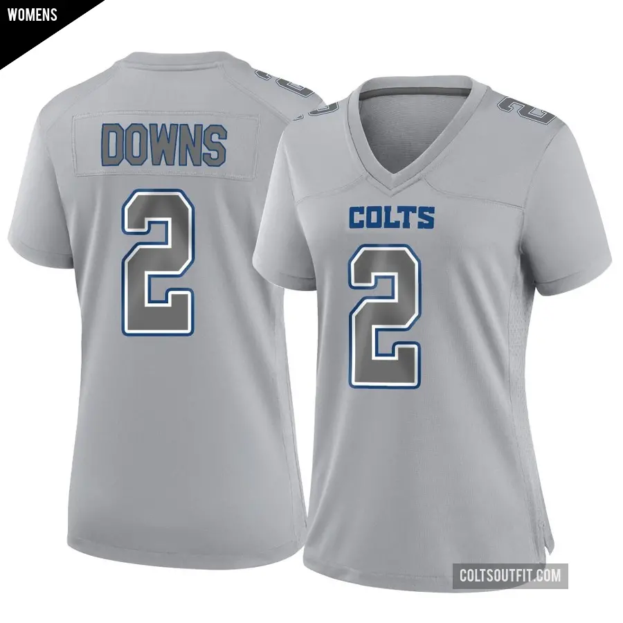 Women's Indianapolis Colts ＃2 Josh Downs Gray Game Atmosphere Fashion Jersey