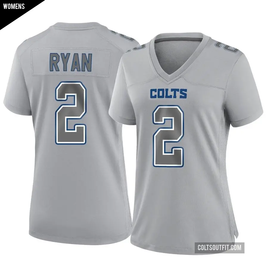 Women's Indianapolis Colts ＃2 Matt Ryan Gray Game Atmosphere Fashion Jersey