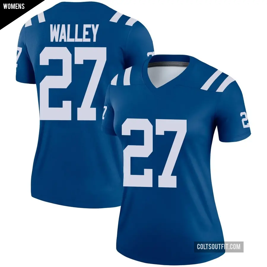 Women's Indianapolis Colts ＃27 Justin Walley Royal Legend Jersey
