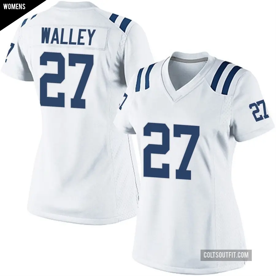 Women's Indianapolis Colts ＃27 Justin Walley White Game Jersey