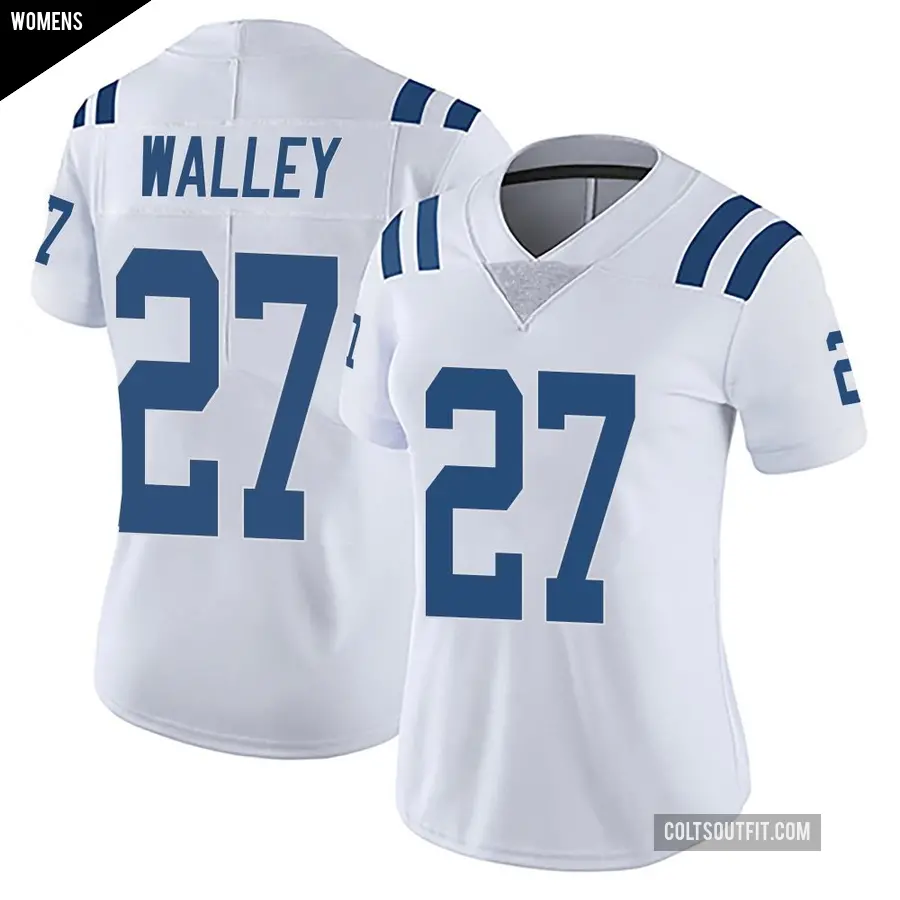 Women's Indianapolis Colts ＃27 Justin Walley White Limited Vapor Untouchable Jersey