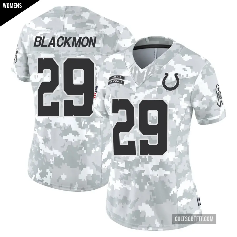 Women's Indianapolis Colts ＃29 Mekhi Blackmon Arctic Camo Limited 2024 Salute to Service Jersey
