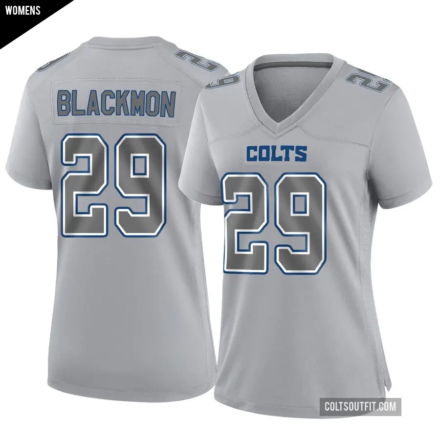 Women's Indianapolis Colts ＃29 Mekhi Blackmon Gray Game Atmosphere Fashion Jersey