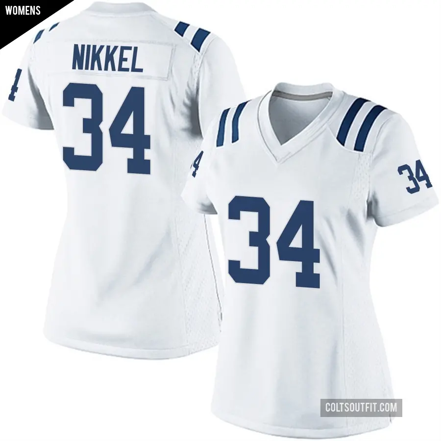 Women's Indianapolis Colts ＃34 Ben Nikkel White Game Jersey
