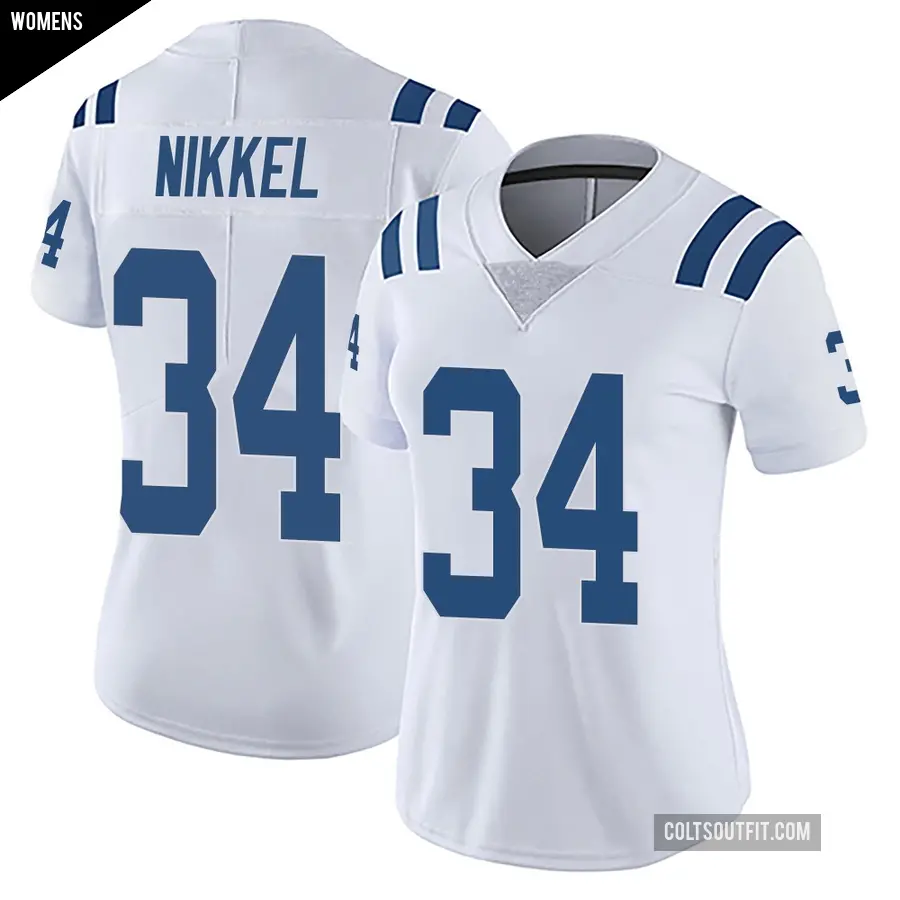 Women's Indianapolis Colts ＃34 Ben Nikkel White Limited Vapor Untouchable Jersey