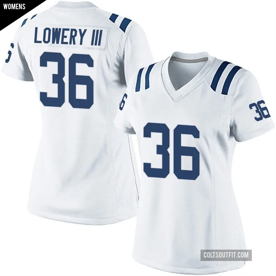 Women's Indianapolis Colts ＃36 Reuben Lowery III White Game Jersey