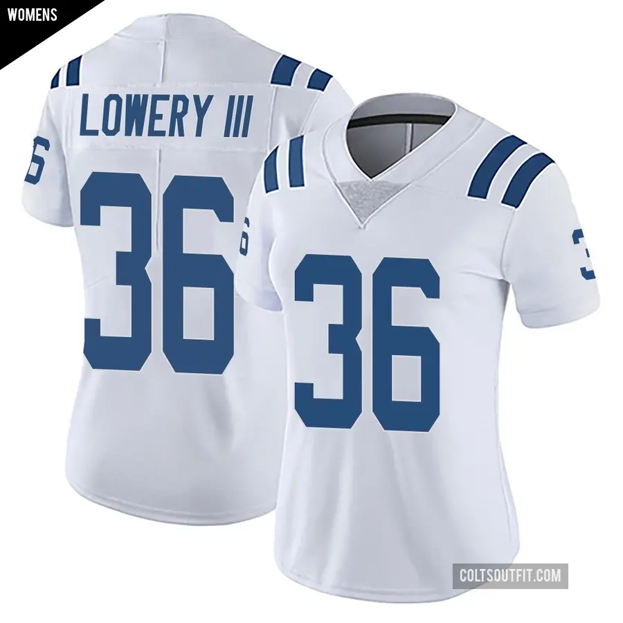 Women's Indianapolis Colts ＃36 Reuben Lowery III White Limited Vapor Untouchable Jersey