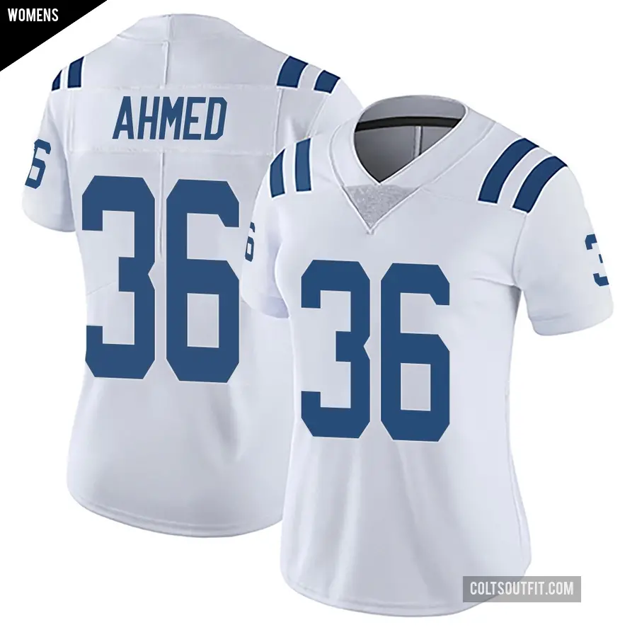 Women's Indianapolis Colts ＃36 Salvon Ahmed White Limited Vapor Untouchable Jersey