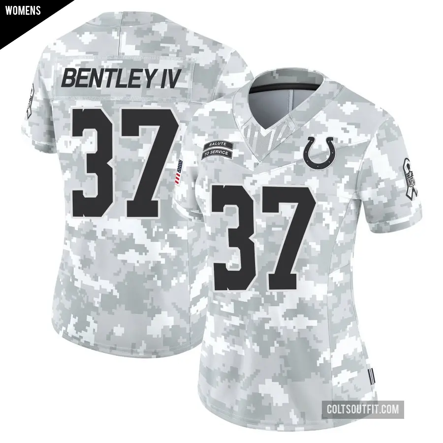 Women's Indianapolis Colts ＃37 Ulysses Bentley IV Arctic Camo Limited 2024 Salute to Service Jersey