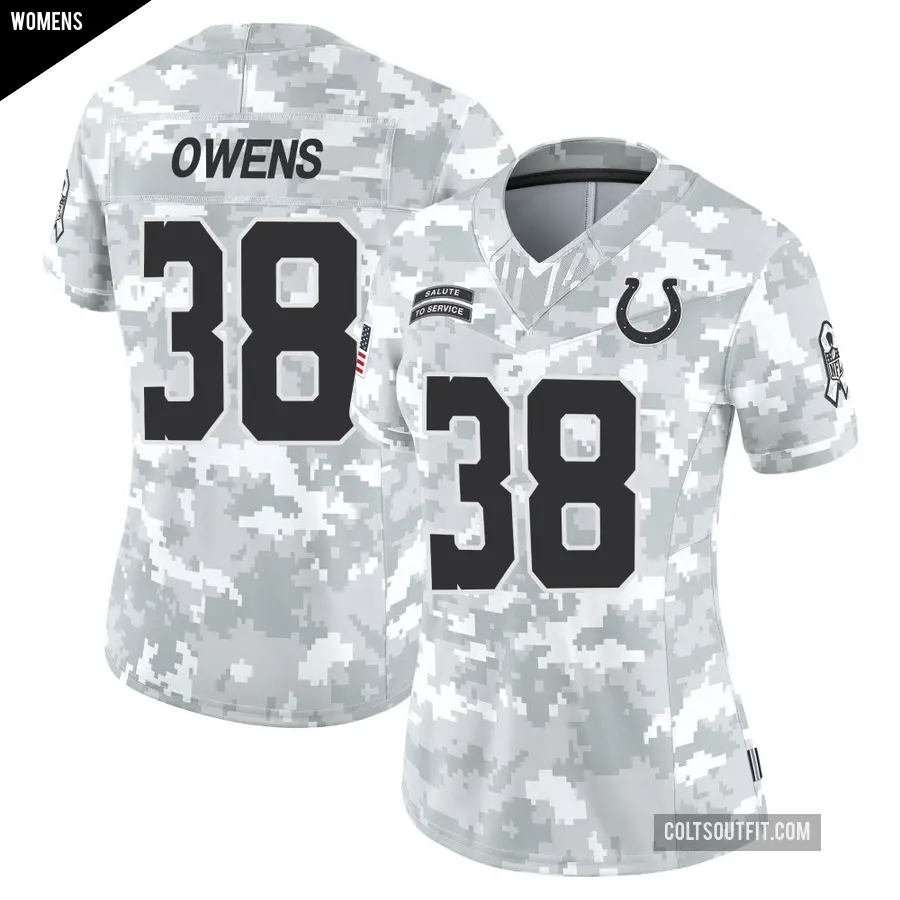 Women's Indianapolis Colts ＃38 Jonathan Owens Arctic Camo Limited 2024 Salute to Service Jersey