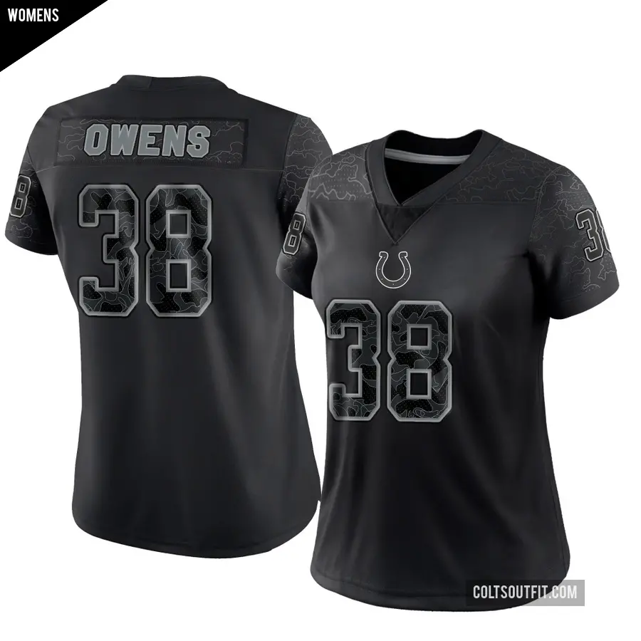 Women's Indianapolis Colts ＃38 Jonathan Owens Black Limited Reflective Jersey