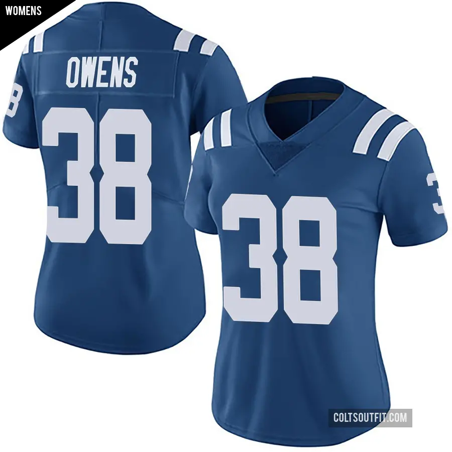 Women's Indianapolis Colts ＃38 Jonathan Owens Royal Limited Team Color Vapor Untouchable Jersey