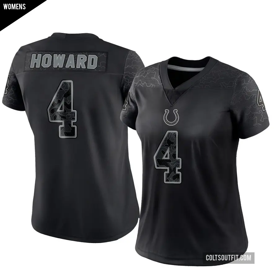 Women's Indianapolis Colts ＃4 Xavien Howard Black Limited Reflective Jersey