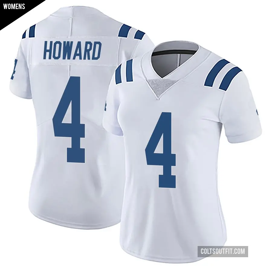 Women's Indianapolis Colts ＃4 Xavien Howard White Limited Vapor Untouchable Jersey