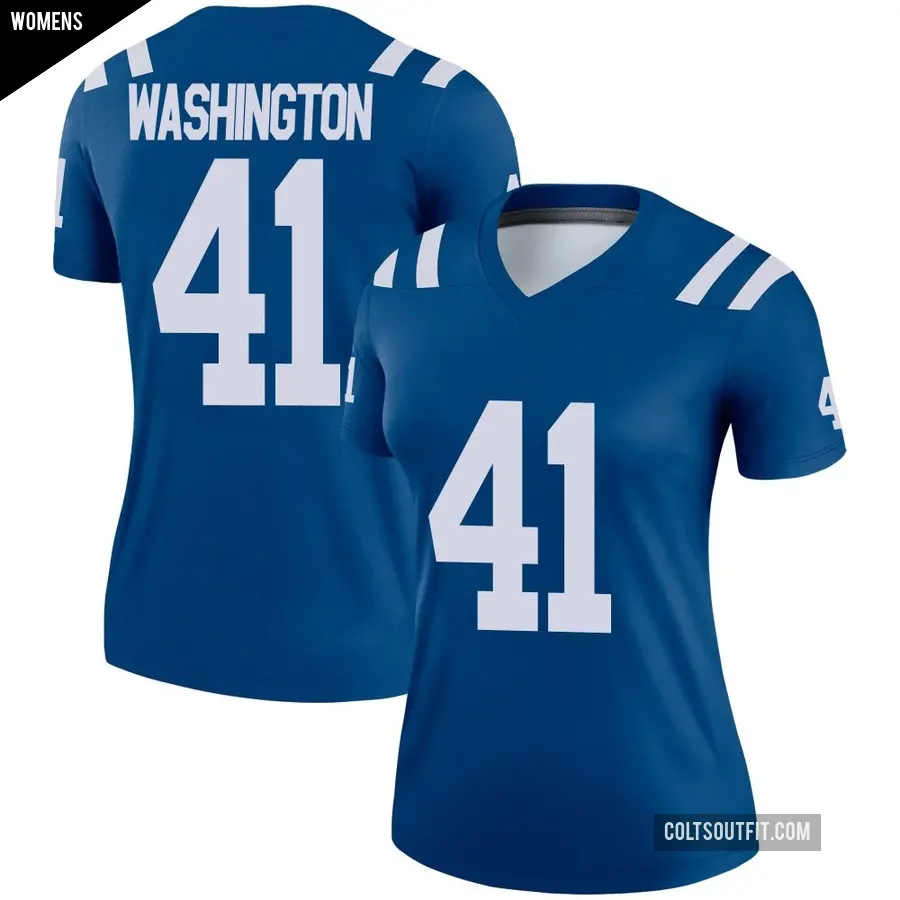 Women's Indianapolis Colts ＃41 Trey Washington Royal Legend Jersey