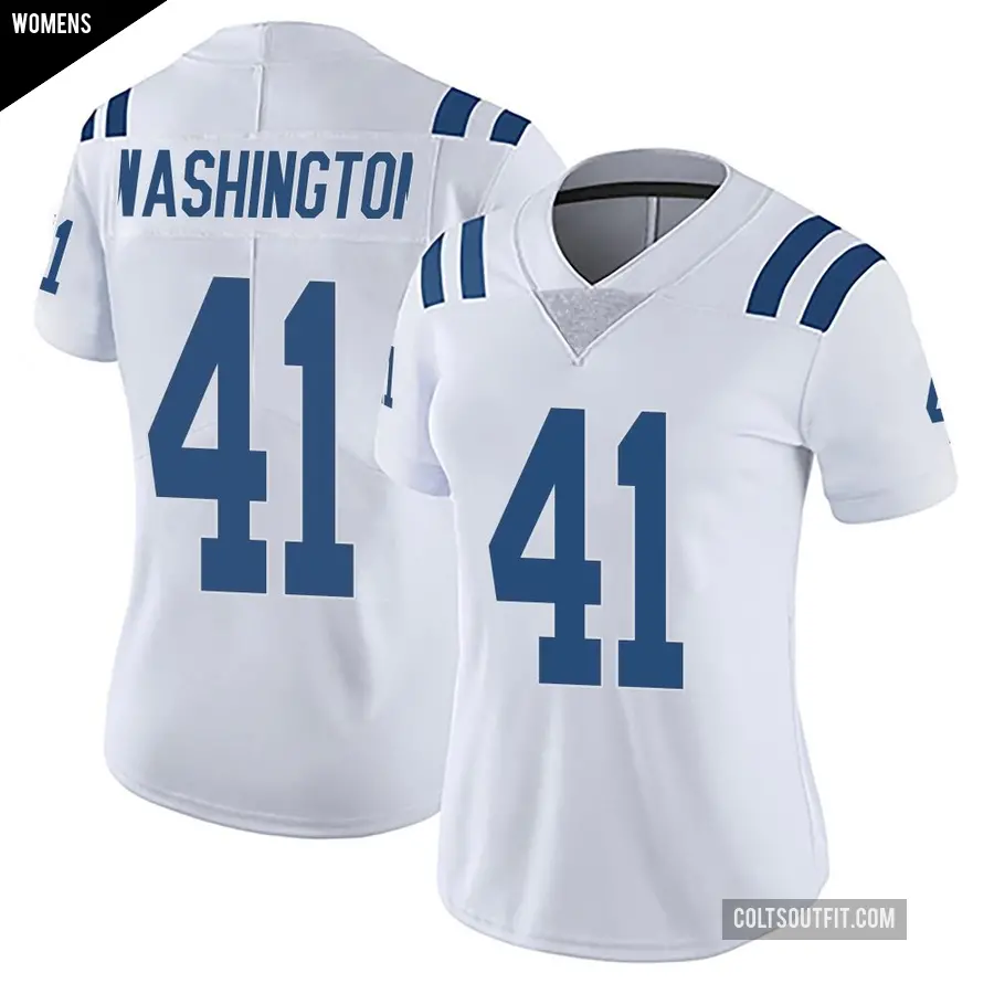 Women's Indianapolis Colts ＃41 Trey Washington White Limited Vapor Untouchable Jersey