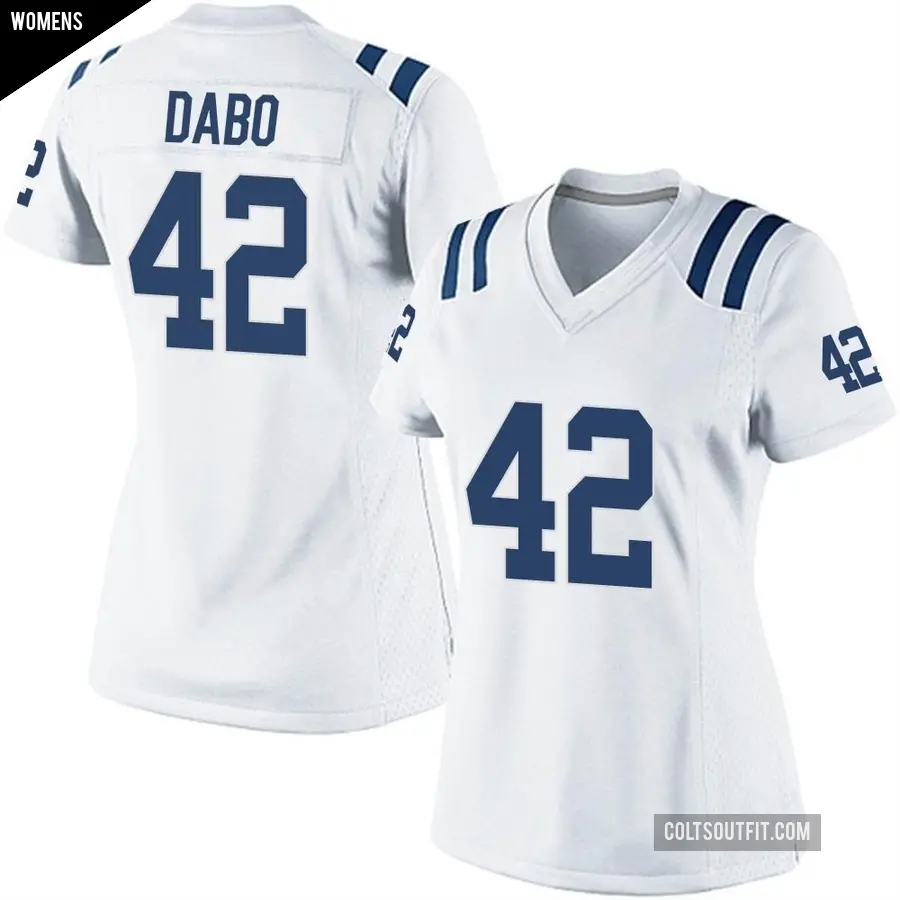 Women's Indianapolis Colts ＃42 Marcel Dabo White Game Jersey