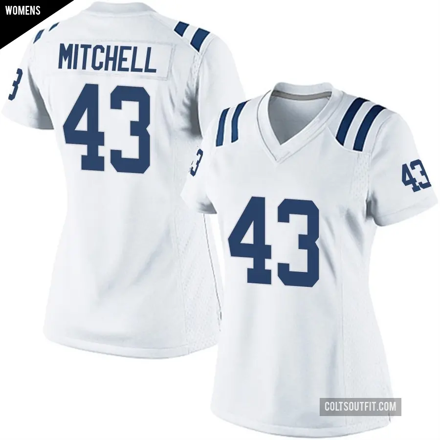 Women's Indianapolis Colts ＃43 Cameron Mitchell White Game Jersey
