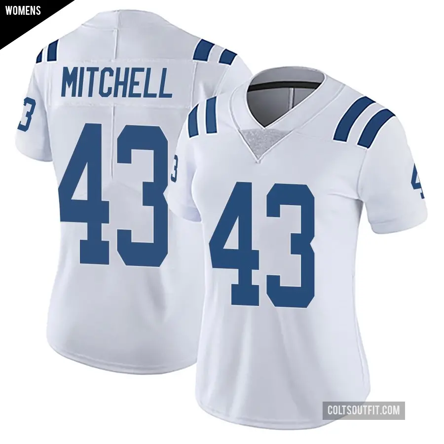 Women's Indianapolis Colts ＃43 Cameron Mitchell White Limited Vapor Untouchable Jersey