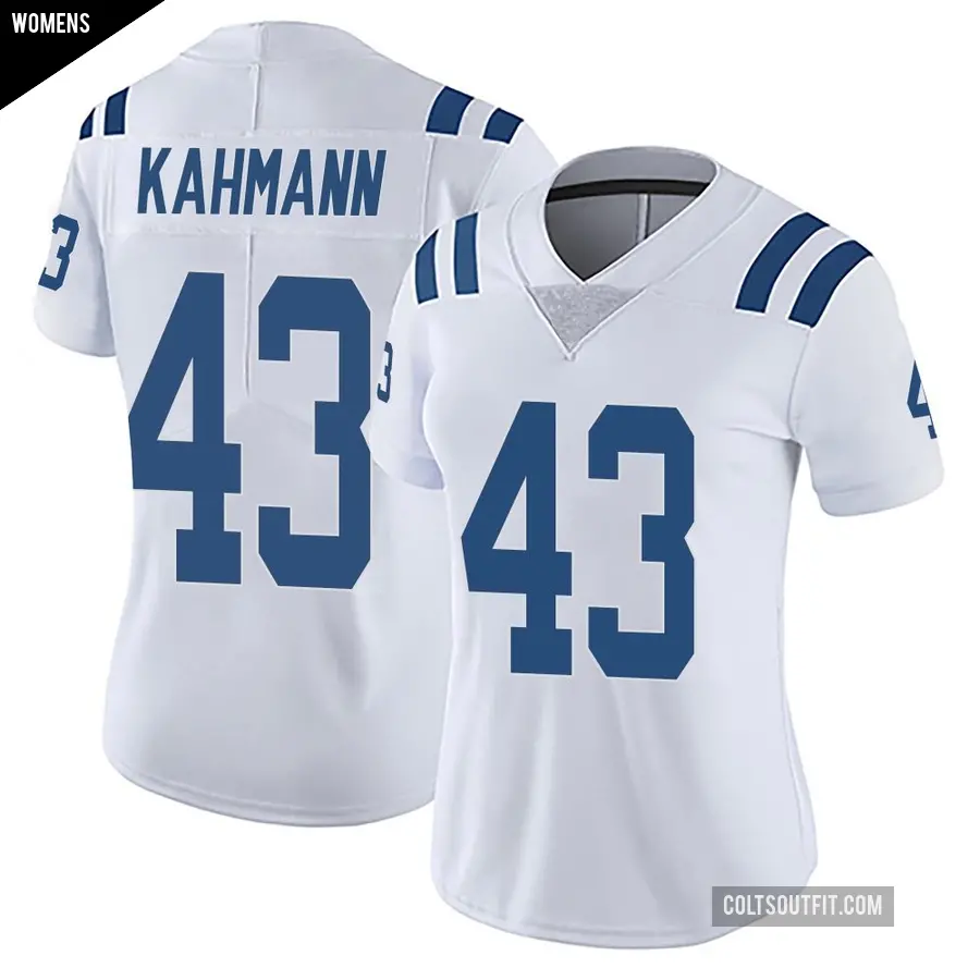 Women's Indianapolis Colts ＃43 Tyler Kahmann White Limited Vapor Untouchable Jersey
