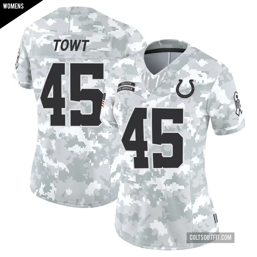Women's Indianapolis Colts ＃45 Carson Towt Arctic Camo Limited 2024 Salute to Service Jersey