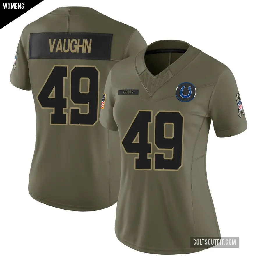 Women's Indianapolis Colts ＃49 Joseph Vaughn Olive Limited Sr. 2025 Salute to Service Jersey