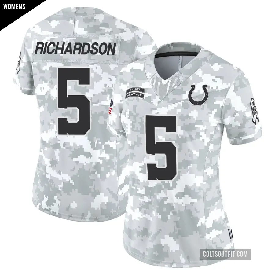 Women's Indianapolis Colts ＃5 Anthony Richardson Arctic Camo Limited 2024 Salute to Service Jersey