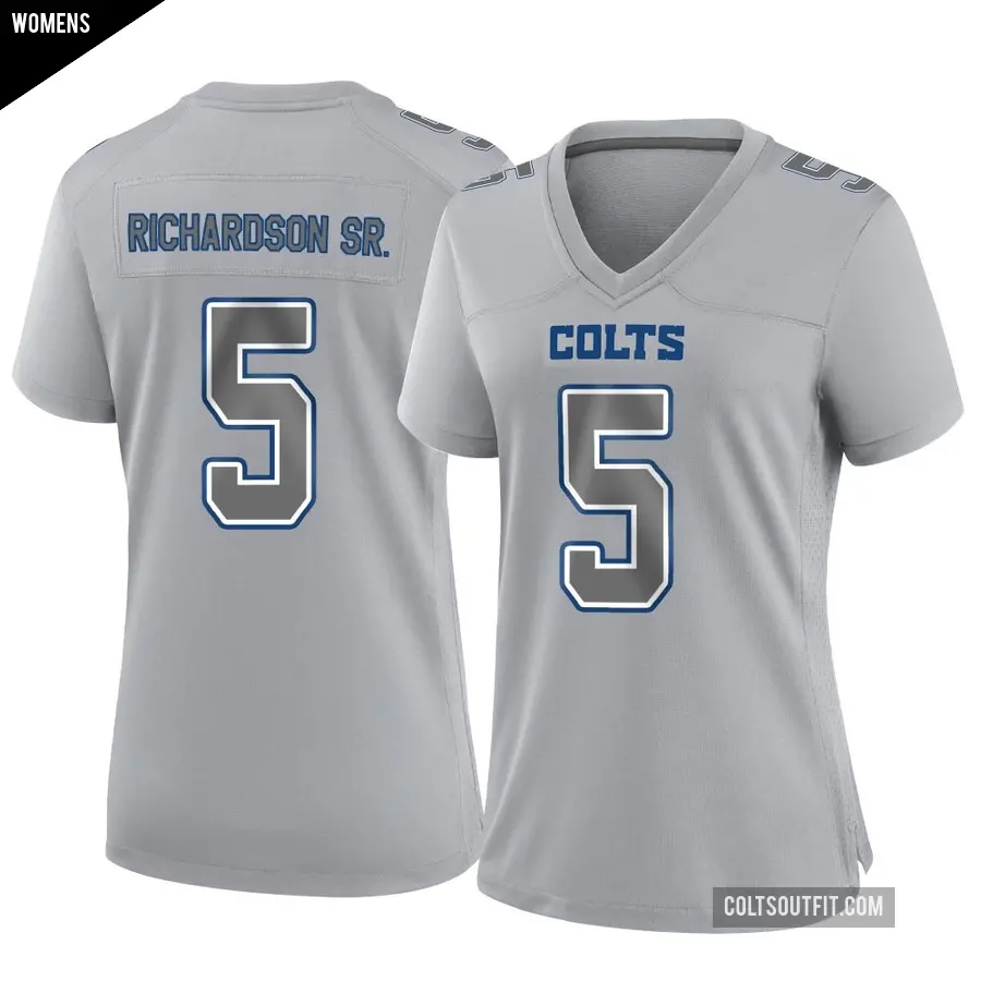 Women's Indianapolis Colts ＃5 Anthony Richardson Sr. Gray Game Atmosphere Fashion Jersey