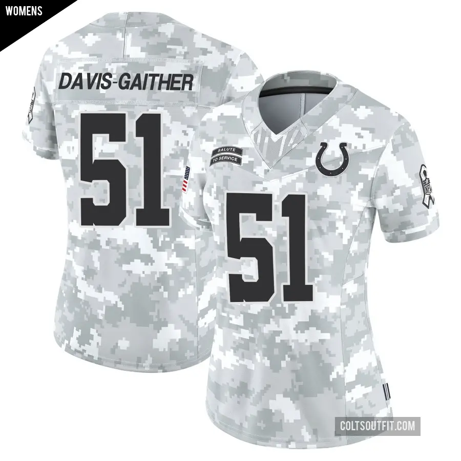 Women's Indianapolis Colts ＃51 Akeem Davis-Gaither Arctic Camo Limited 2024 Salute to Service Jersey